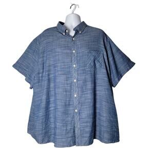 ROWN Men's 4XB (4XL) Blue Cotton Shirt 100% Breathable Casual Comfortable Top